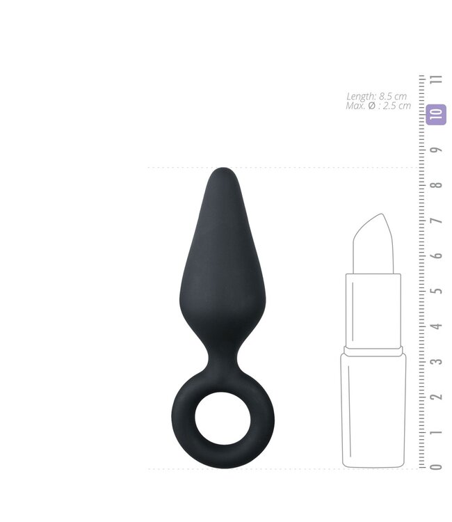 Easytoys Anal Collection Zwarte buttplug met trekring - small
