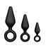 Easytoys Anal Collection Zwarte buttplugs met trekring - setje