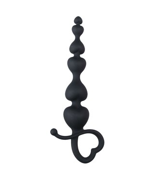 Easytoys Anal Collection Zwarte anaal kralen met hartvormige greep