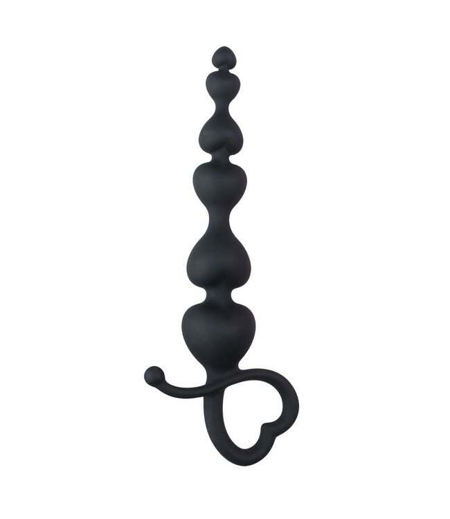Easytoys Anal Collection Zwarte anaal kralen met hartvormige greep