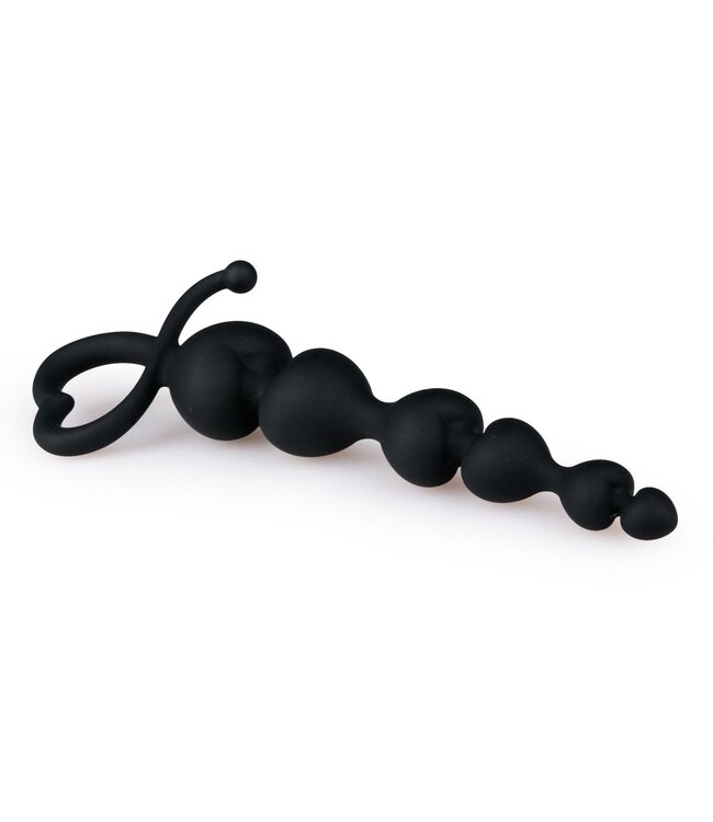 Easytoys Anal Collection Zwarte anaal kralen met hartvormige greep