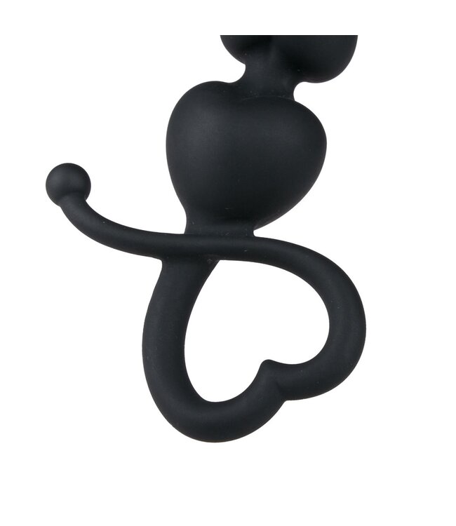 Easytoys Anal Collection Zwarte anaal kralen met hartvormige greep