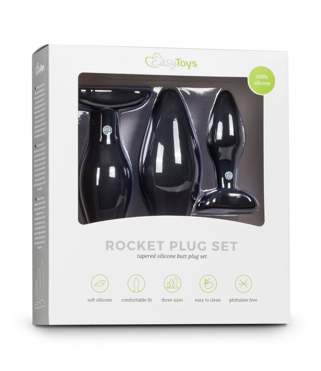 Easytoys Anal Collection Siliconen buttplugsetje - zwart