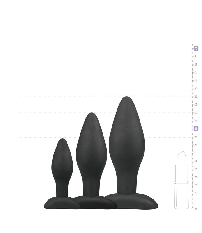 Easytoys Anal Collection Siliconen buttplugsetje - zwart