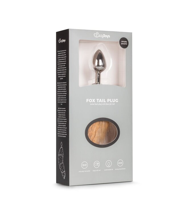 Easytoys Fetish Collection Easytoys Fetish - Medium Zilvere buttplug - Bruine vossenstaart