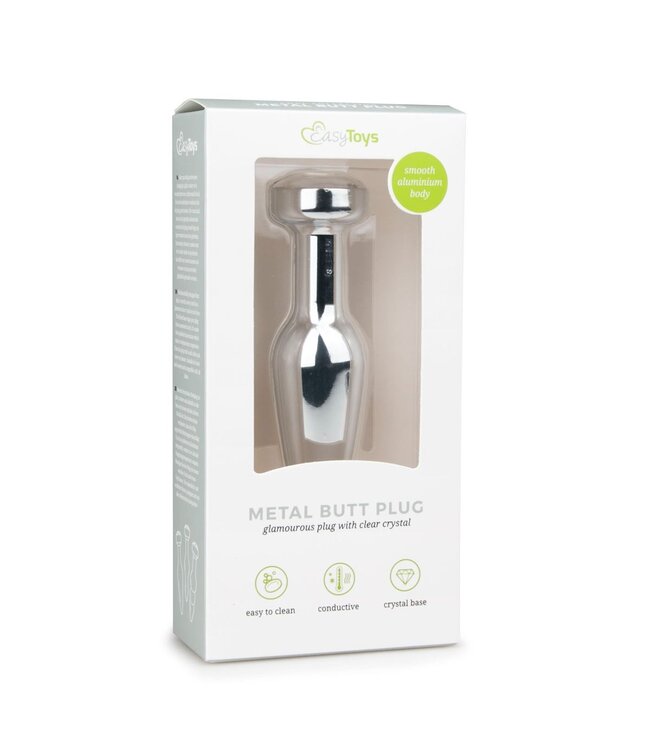 Easytoys Anal Collection Metalen Buttplug met Diamant Zilver - L