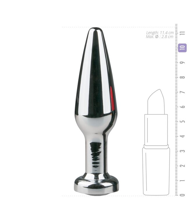 Easytoys Anal Collection Metalen Buttplug met Diamant Zilver - L