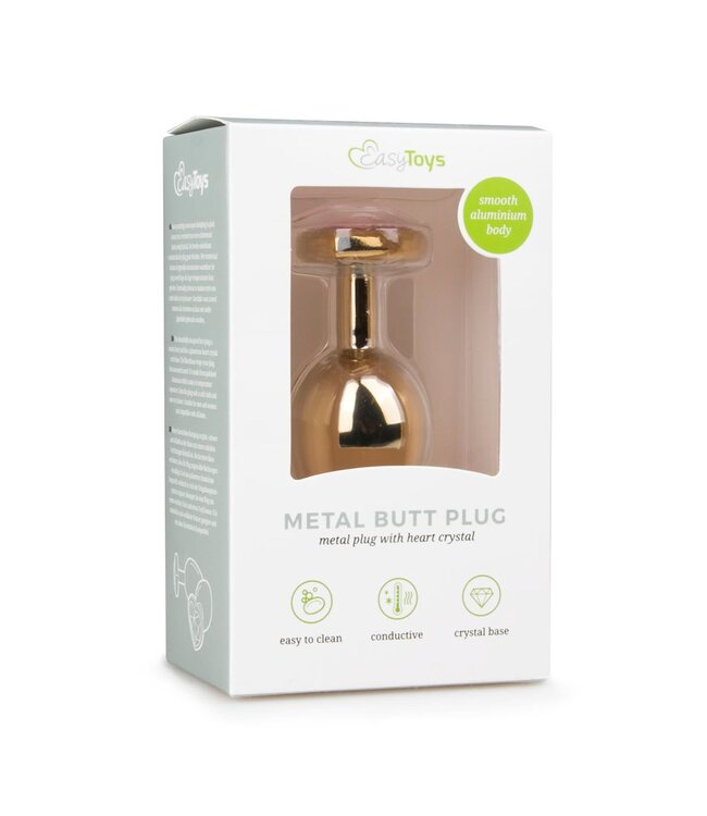 Easytoys Anal Collection Metalen buttplug met hartje - goudkleurig