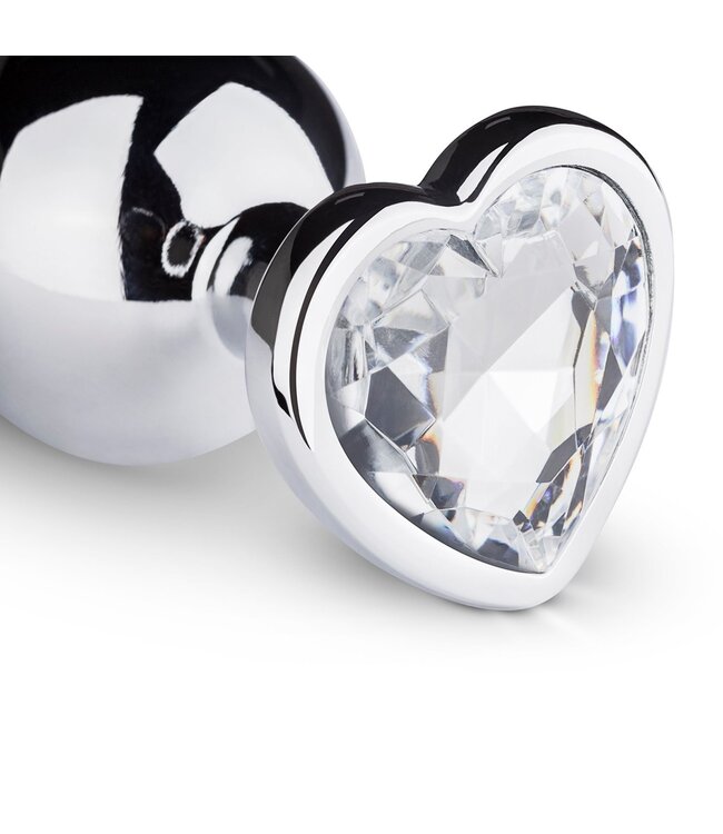 Easytoys Anal Collection Metalen buttplug met hartje - zilverkleurig