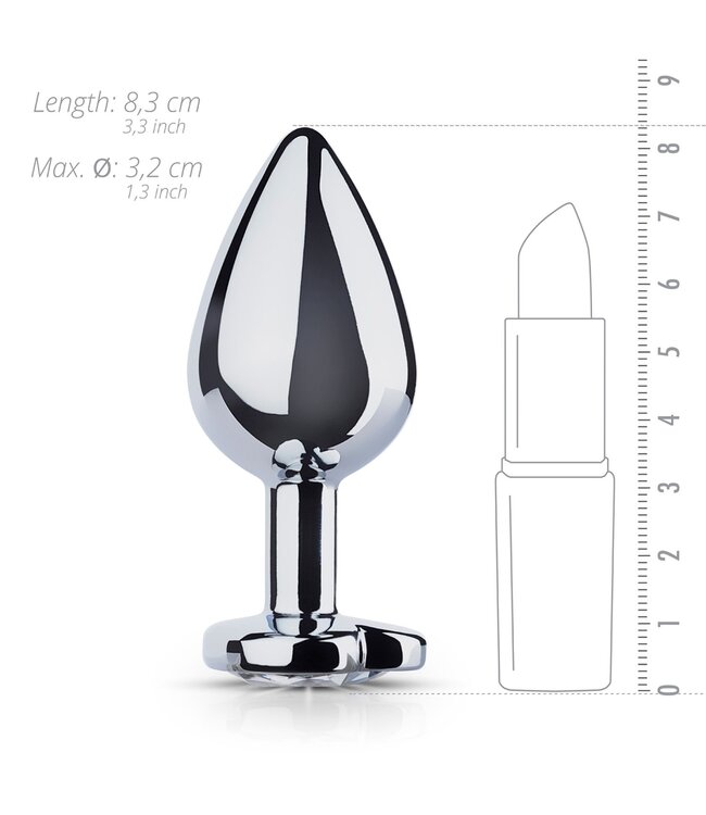 Easytoys Anal Collection Metalen buttplug met hartje - zilverkleurig