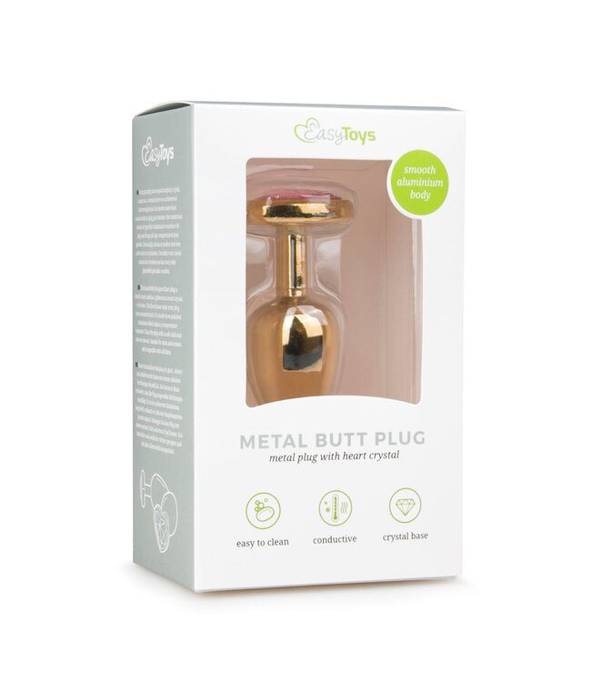 Easytoys Anal Collection Metalen buttplug met roze hartje