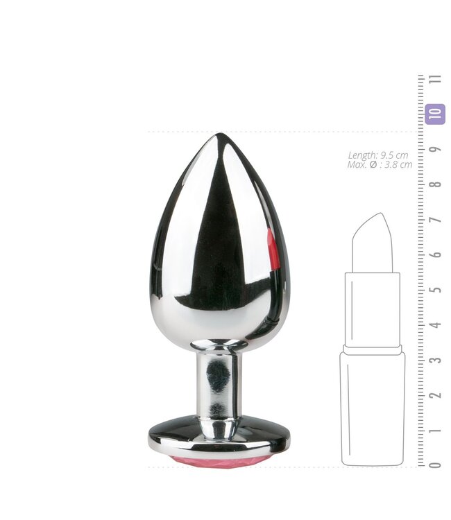 Easytoys Anal Collection Metalen buttplug Zilver/Roze - L