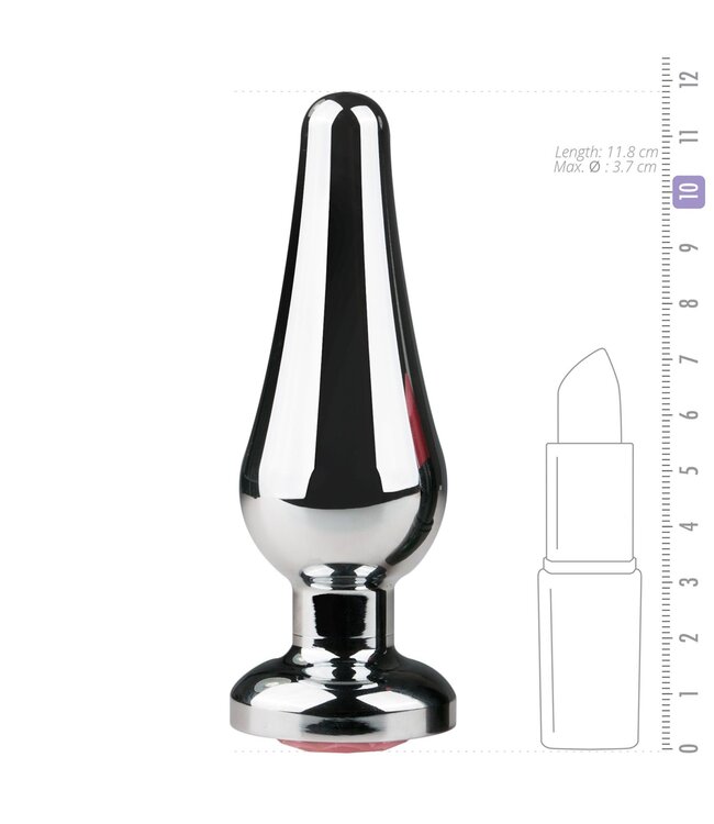 Easytoys Anal Collection Zilverkleurige metalen buttplug met roze diamant