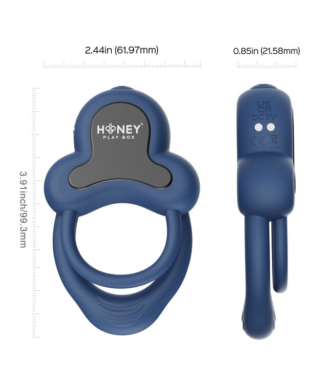 HoneyPlayBox HoneyPlayBox - Anello-App-Controlled Vibrating Double Cock Ring with Clitor