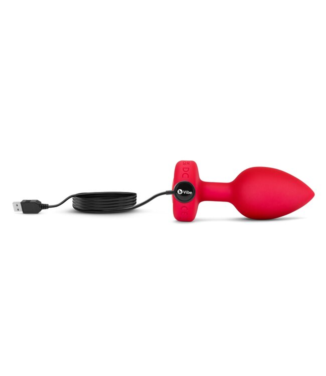 b-Vibe B-Vibe - Vibrerende Hartvormige Butt Plug M/L Rood