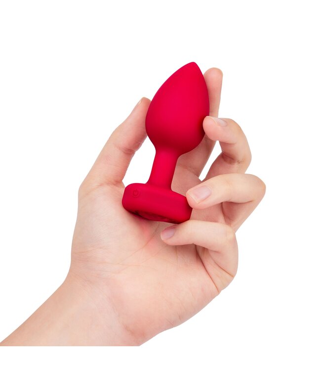 b-Vibe B-Vibe - Vibrerende Hartvormige Butt Plug M/L Rood