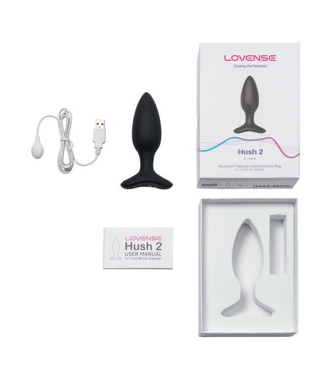 Lovense Lovense - Hush 2 Vibrerende Buttplug Met App - Zwart