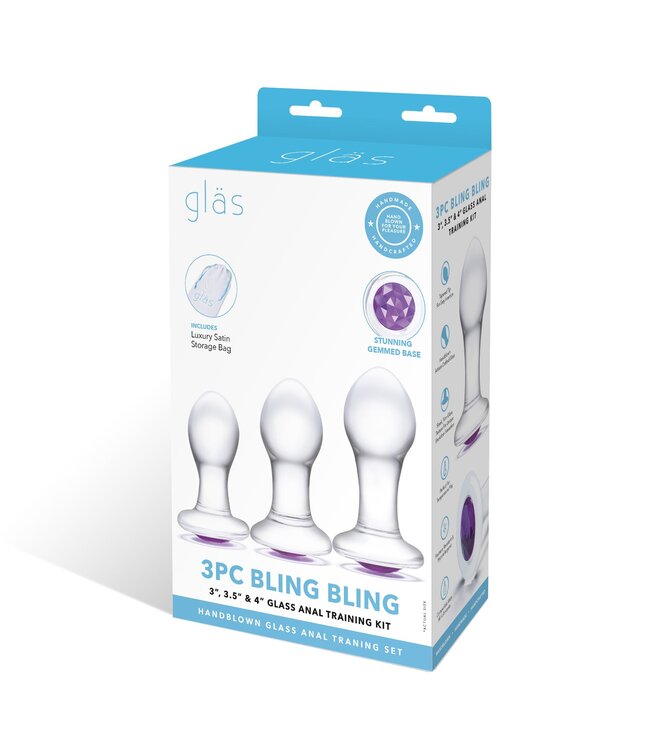 Glas Glas - Bling Bling Glass 3 pc Anal Training Kit
