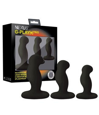 Nexus Nexus - G-Play Trio Plus Unisex Vibrator Pack - S/M/L - Zwart