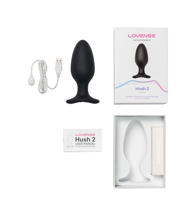 Lovense Lovense - Hush 2 Vibrerende Buttplug Met App - Zwart