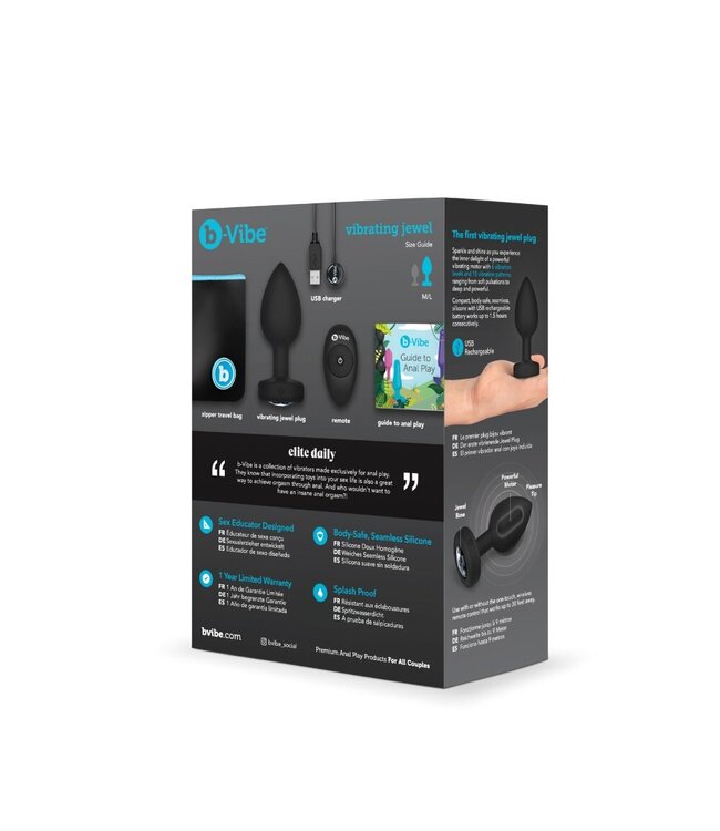 b-Vibe B-Vibe - Vibrerende Juwelen Plug M/L Zwart