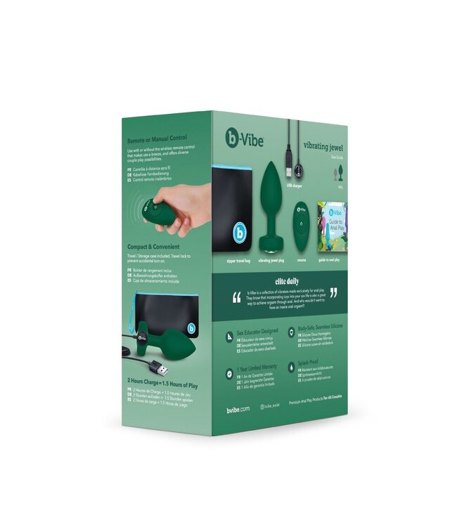 b-Vibe B-Vibe - Vibrerende Juwelen Plug M/L Groen
