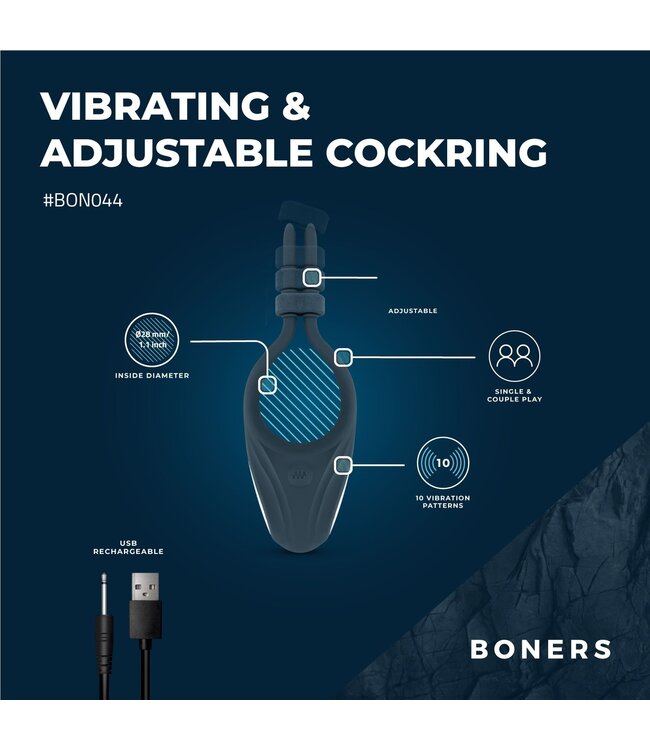 Boners Boners Verstelbare Cockring - Blauw