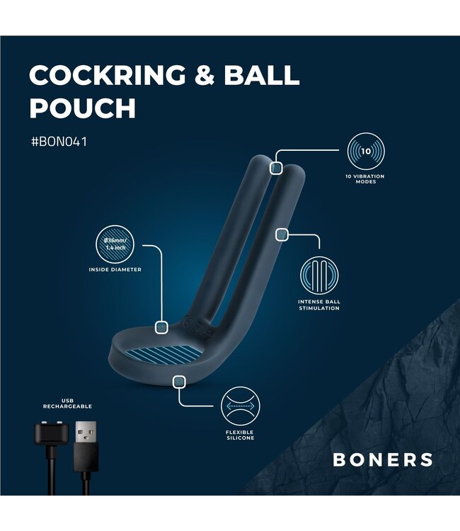 Boners Boners Cockring & Ball Stimulator - Blauw