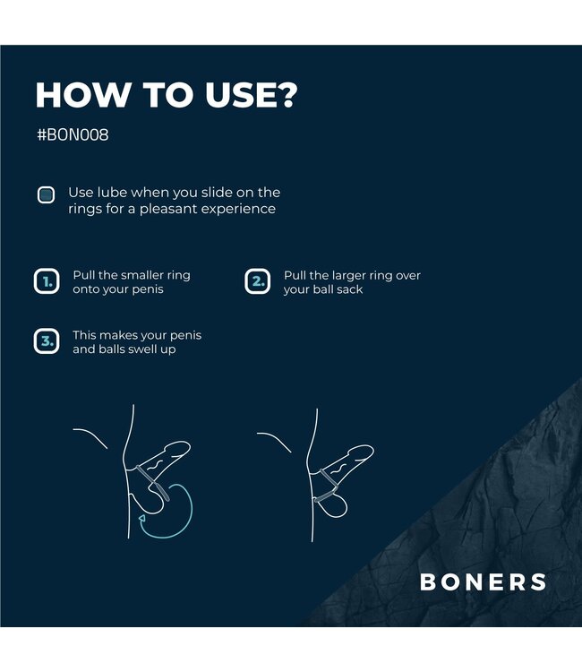 Boners Boners Siliconen Cockring En Ballstretcher - Grijs