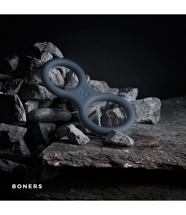 Boners Boners Siliconen Cockring En Ballstretcher - Grijs