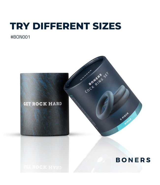 Boners Boners 3-Delige Cockringen Set - Grijs