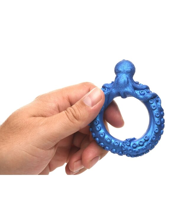 XR Brands XR Brands - Poseidon's Octo-Ring Siliconen Penisring - Blauw