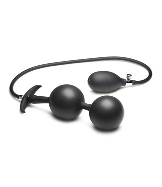 XR Brands Opblaasbare Siliconen Anaal Plug - Zwart