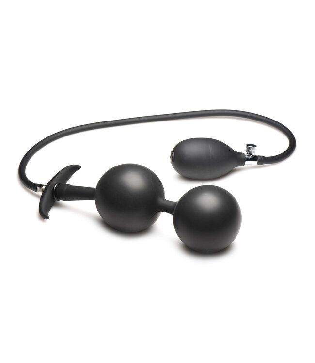 XR Brands Opblaasbare Siliconen Anaal Plug - Zwart