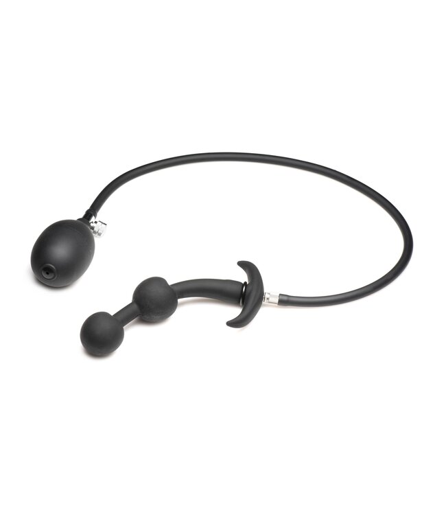 XR Brands Opblaasbare Siliconen Anaal Plug - Zwart