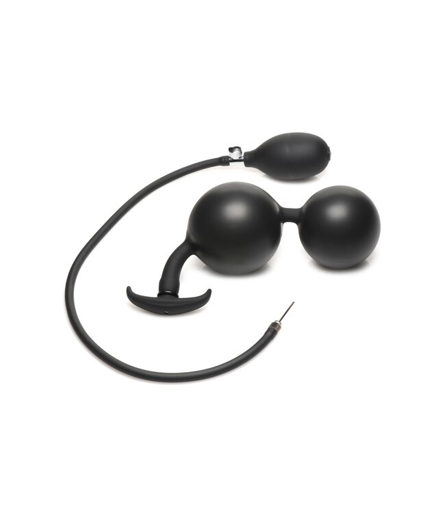 XR Brands Opblaasbare Siliconen Anaal Plug - Zwart