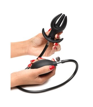 XR Brands Opblaasbare Siliconen Anaal Plug - Zwart