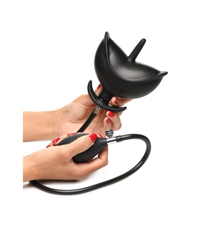 XR Brands Opblaasbare Siliconen Anaal Plug - Zwart