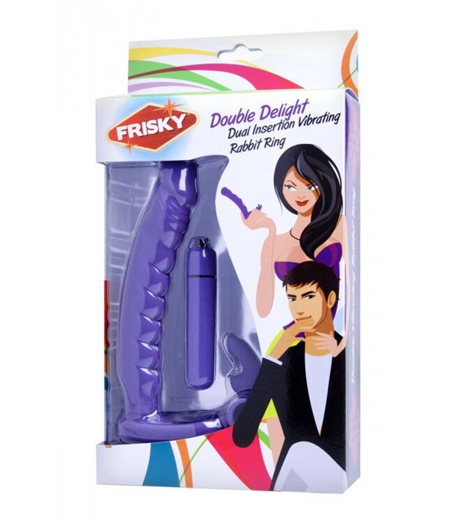 XR Brands Frisky - Double Delight Vibrerende Penisring Met Vibrator