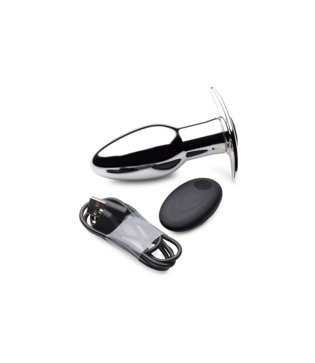 XR Brands Chrome Blast Oplaadbare Buttplug Met Afstandsbediening - Klein