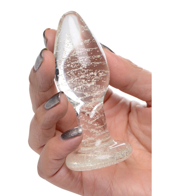 XR Brands Glow-in-the-Dark Anaalplug Van Glas - Medium