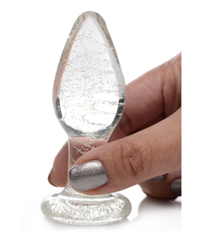 XR Brands Glow-in-the-Dark Anaalplug Van Glas - Medium