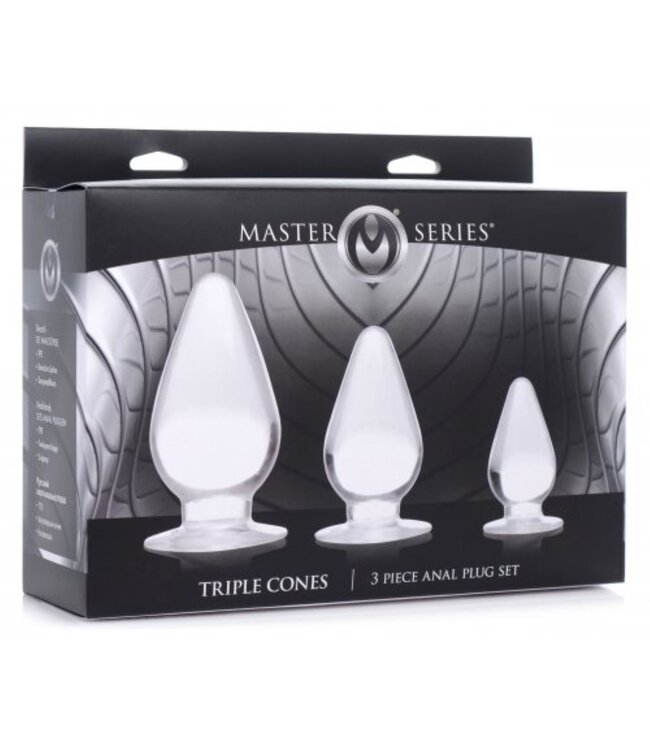 XR Brands Master Series - Triple Cones Anaalplug Set van 3 - Transparant