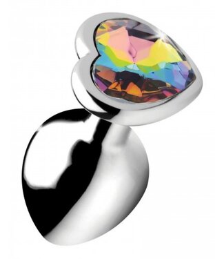 XR Brands Booty Sparks - Rainbow Heart Buttplug - Middel