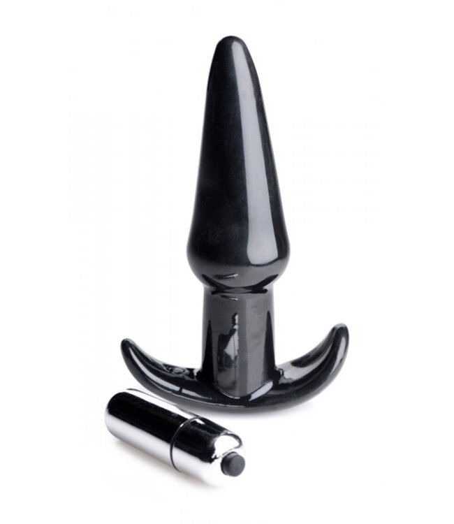 XR Brands Frisky - Smooth Vibrerende Anaalplug - Zwart