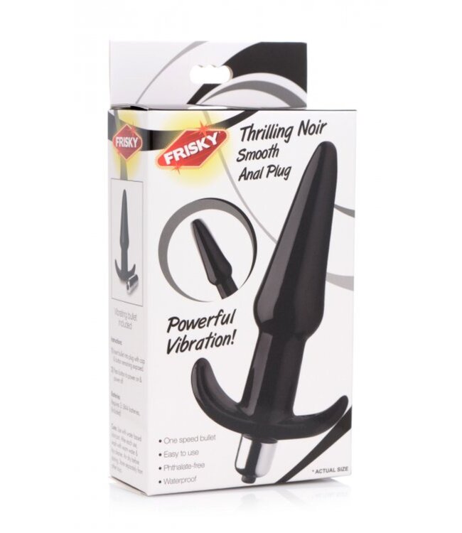XR Brands Frisky - Smooth Vibrerende Anaalplug - Zwart
