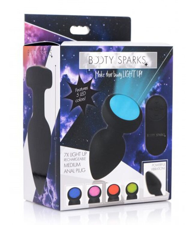 XR Brands Booty Sparks - Vibrerende Buttplug Met LED-licht - Medium