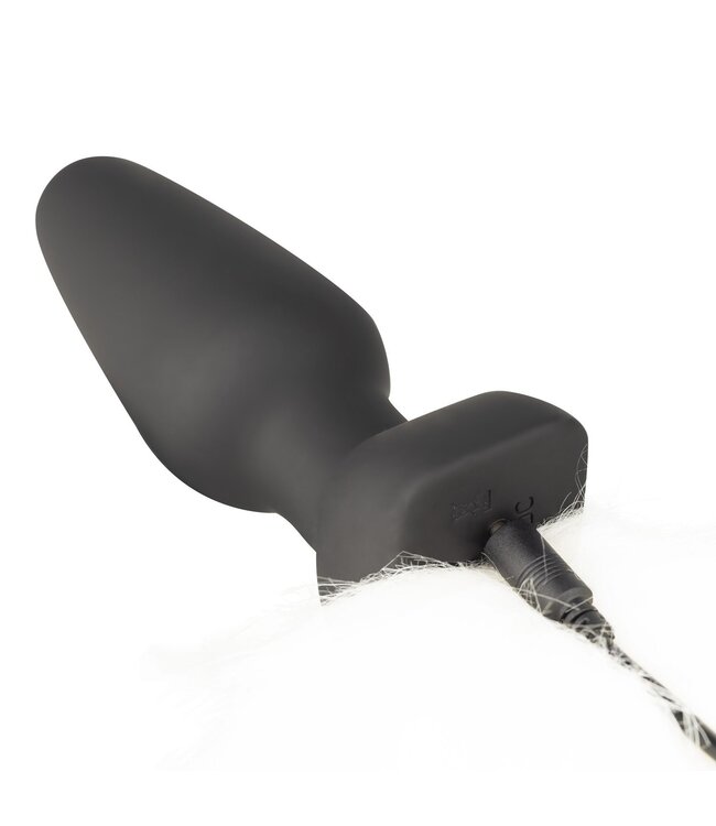 XR Brands Vibrerende Anaal Plug Met Vossenstaart - Wit