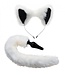 XR Brands White Fox Buttplug & Haarband Set