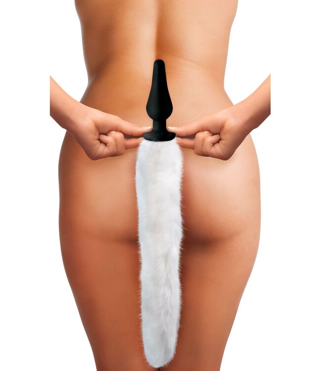 XR Brands White Fox Buttplug & Haarband Set